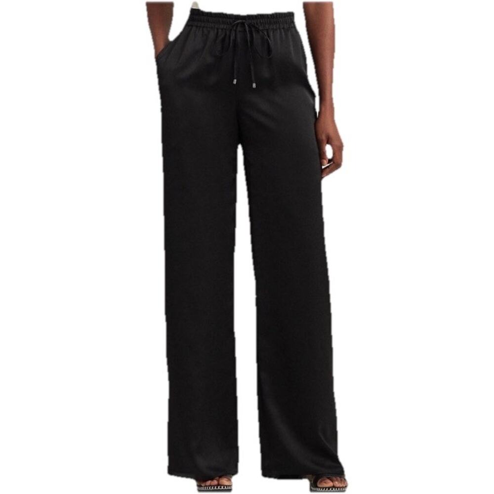 Laundry by Shelli Segal Black Wide Leg Pants Womens Large Career 30" Inseam